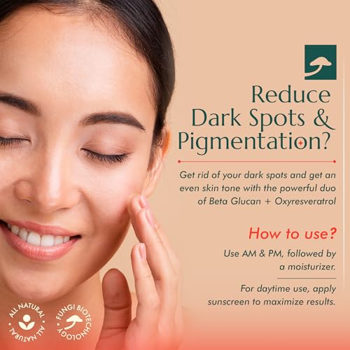 Image of Dark Spot Corrector Serum for Pigmentation & Dark Spots | Oxyresveratrol + Mushroom Actives | Brightening & Even Skin Tone Serum for Face, Non-Irritating Formula, 30ml