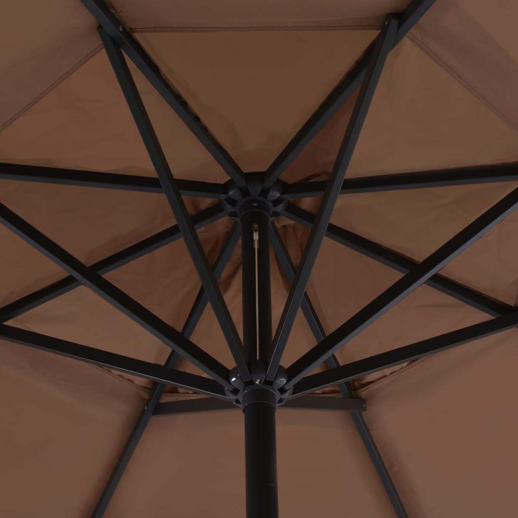 Parasol z przenośnym stojakiem, parasol ogrodowy, parasol targowy, parasol tarasowy, parasol wspornikowy do ogrodu, na patio, balkon, kolor taupe