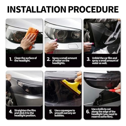 Bestmoy D2AVQU Car Light Tint Film, Headlight Fog Light Taillight Tint Film thumb #6