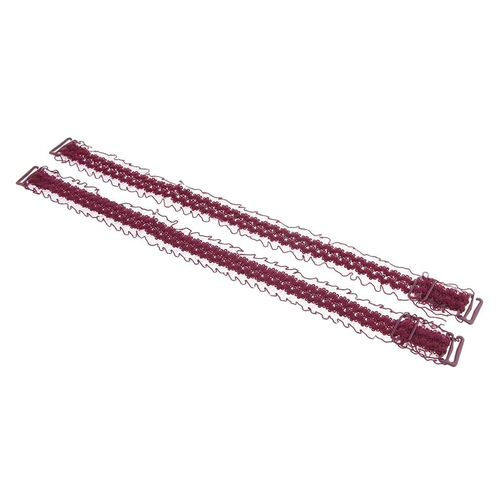 Women Floral Lace Bra Straps Adjustable Shoulder Straps Replacement Burgundy-image-46
