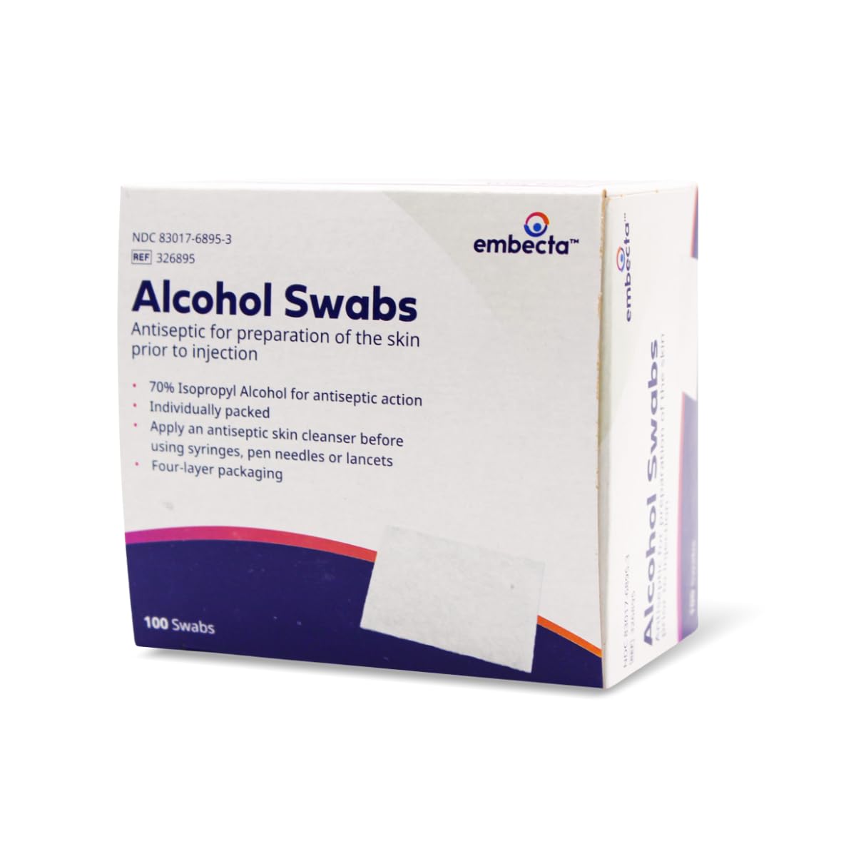 BD Alcohol Swabs, 100 Count (Pack of 6)