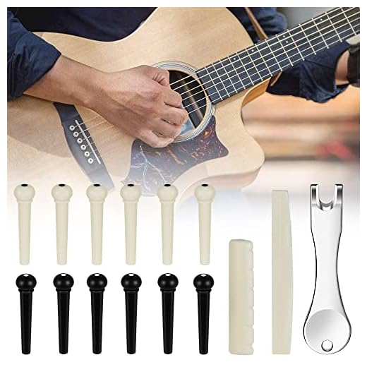 skytowards 15 PCS Puente de Guitarra Pines Guitarra Acustica Pasadores de Plástico de Guitarra Puente Pins Accesorios de Piezas Guitarra Tuerca Metal para Quitar Partes de Instrumentos de Guitarra