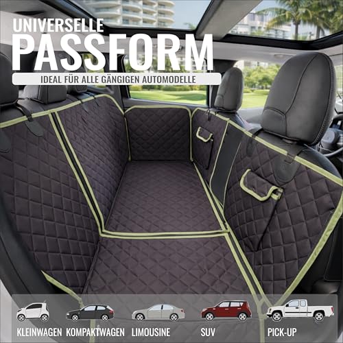 Nafra Home Rückbankschutz Hund 6-in-1 – Sitzschutz Auto Wasserdicht 600D Mit Netzfenster Und Seitenschutz – Schonbezüge Auto Universal Für Rücksitz Vorder- Und Kofferraum