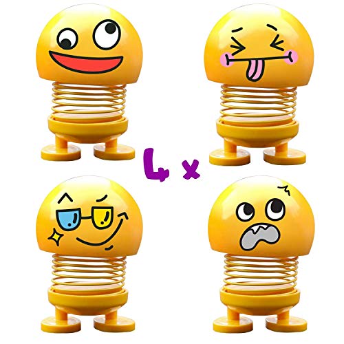 Head Shakers Emojis bobbleheads for dashboard /desk, cute car decor funny figurines, dancing doll head stress relief gifts for men cars decorations anime accessories dashboard decorations hippie car