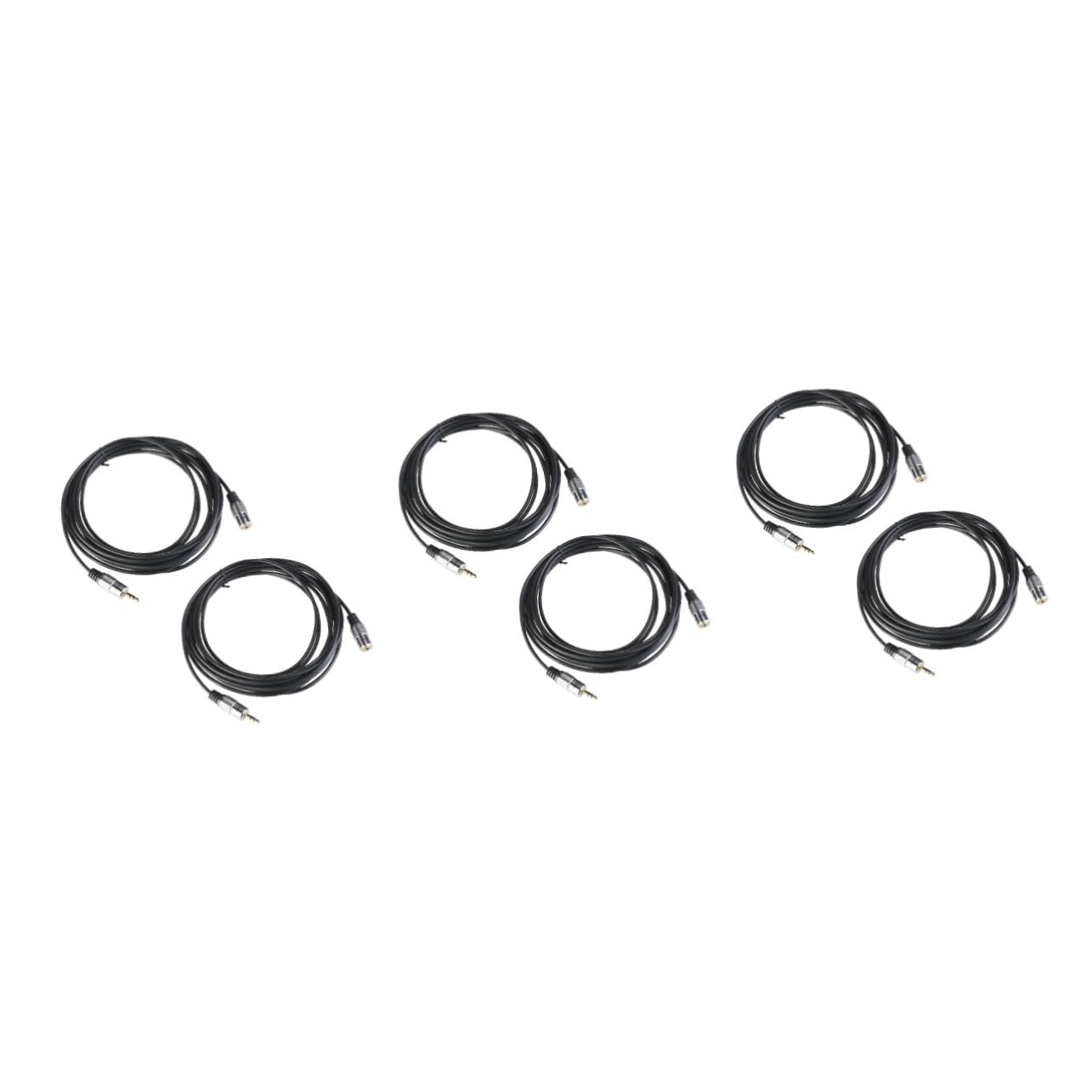 Mikikit 6pezzi Cavo Audio Stereo Maschio Femmina Alluminio Estensione Cuffie Compatibile Con Smartphone e Dispositivi Audio Confezione Da Metri