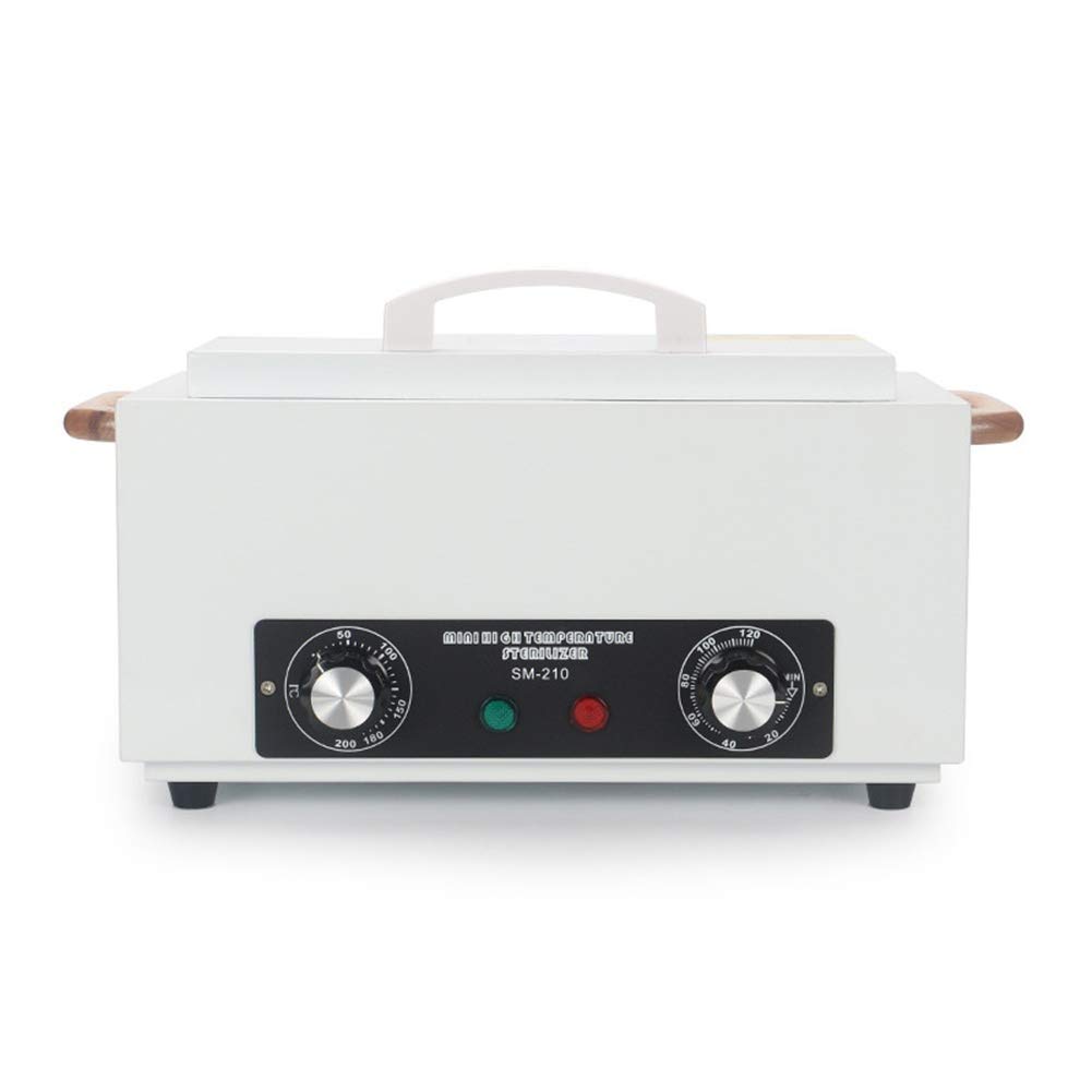 300W Alto Temperatura Uñas Esterilizador con Minutero Desinfección Caja Manicura Pedicure SPA Salón Equipo para Belleza Pelo Tatuaje Metal Herramientas