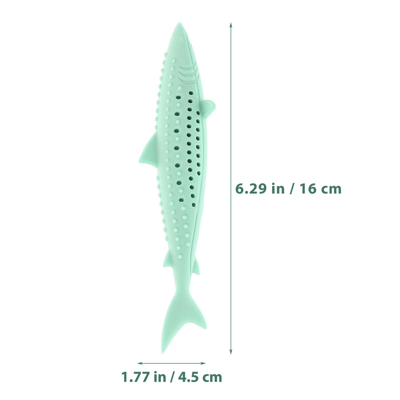 Ipetboom 5pcs Cat Catnip Toy - Silicone Fish Shape Cat Teeth Cleaning Chew Toy for Interactive Kitten Play, Green, 6.3x1.7in