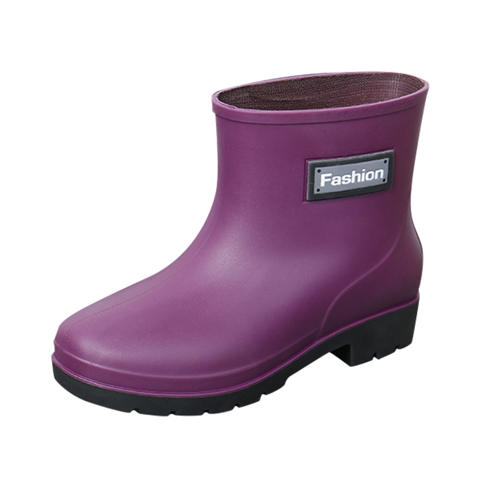 Short Rain Boots Women Wide Width Fashion Waterproof Chelsea Boots Non Slip Work Shoes Outdoor Hunting Rubber Boots