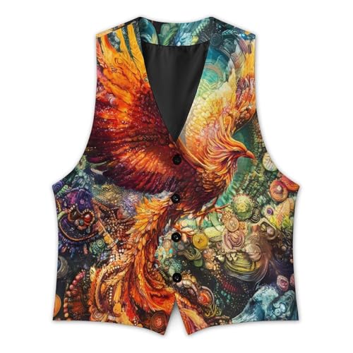 Fire P.hoenix Treasure Jewelry Men's Formal Suit Vest for Business Formal Or Casual Dress Waistcoat Wedding3