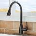 Solid Brass Single Handle Pull Out Sprayer Oil Rubbed Bronze Kitchen Faucet, Pull Down Kitchen Sink Faucet With Deck Plate