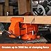 PONY Heavy Duty Bench Vise, 5-inch Jaw Width 4-inch Opening, Swivel Base With Anvil, Utility Combination Pipe Home Vise for Woodworking, One-Pair Jaw Pad Included