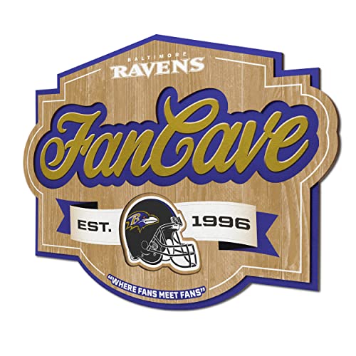 Image of YouTheFan NFL Baltimore Ravens FanCave Wall Art | Ready-To-Hang, 3D Multi-Layered Construction, Floating Wall Mount Design, Great Fan Gift, Officially Licensed Artwork