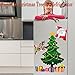 Christmas Refrigerator Magnets Christmas Tree for Fridge Metal Door Decor Magnets for Refrigerator Stickers Decoration Xmas Stickers for Fridge Santa Reindeer Themed Sticker