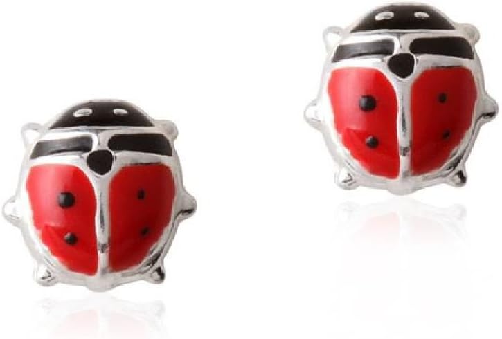 EMPATHY JEWELSSilver girl’s earrings for babies, hypo-allergenic children's earrings, a ladybird and butterflies perfect for your gifts.