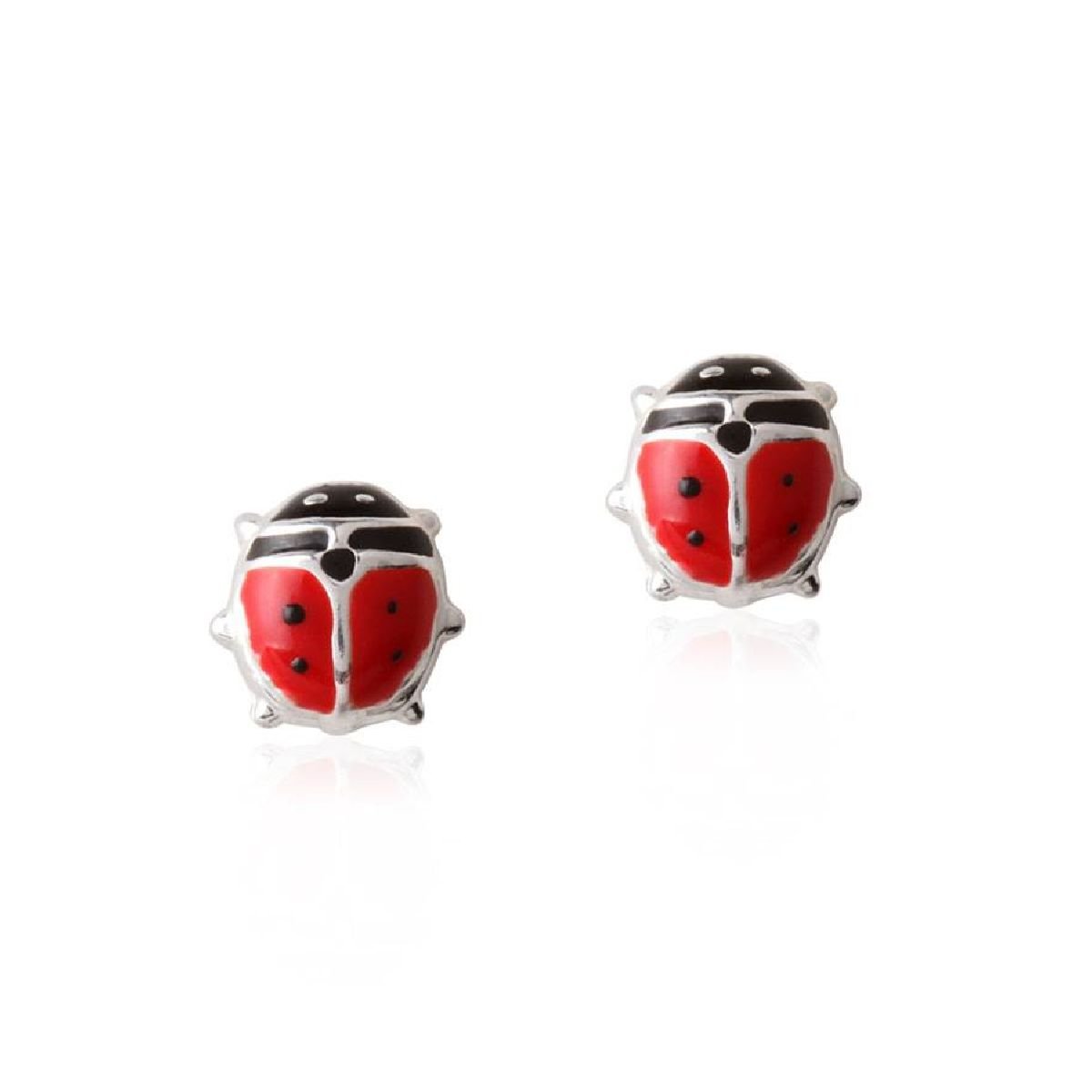 EMPATHY JEWELSSilver girl’s earrings for babies, hypo-allergenic children's earrings, a ladybird and butterflies perfect for your gifts.