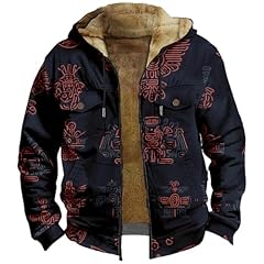Men's Aztec Print Fleece Hooded Jacket 13