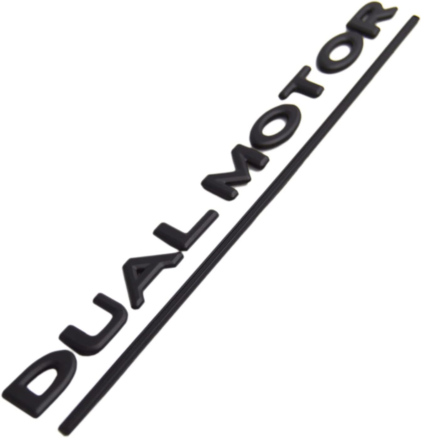 1 Set "Dual Motor" + Line Emblem Trunk Boot Lid Badge Compatible for Tesla Model 3 Y S X