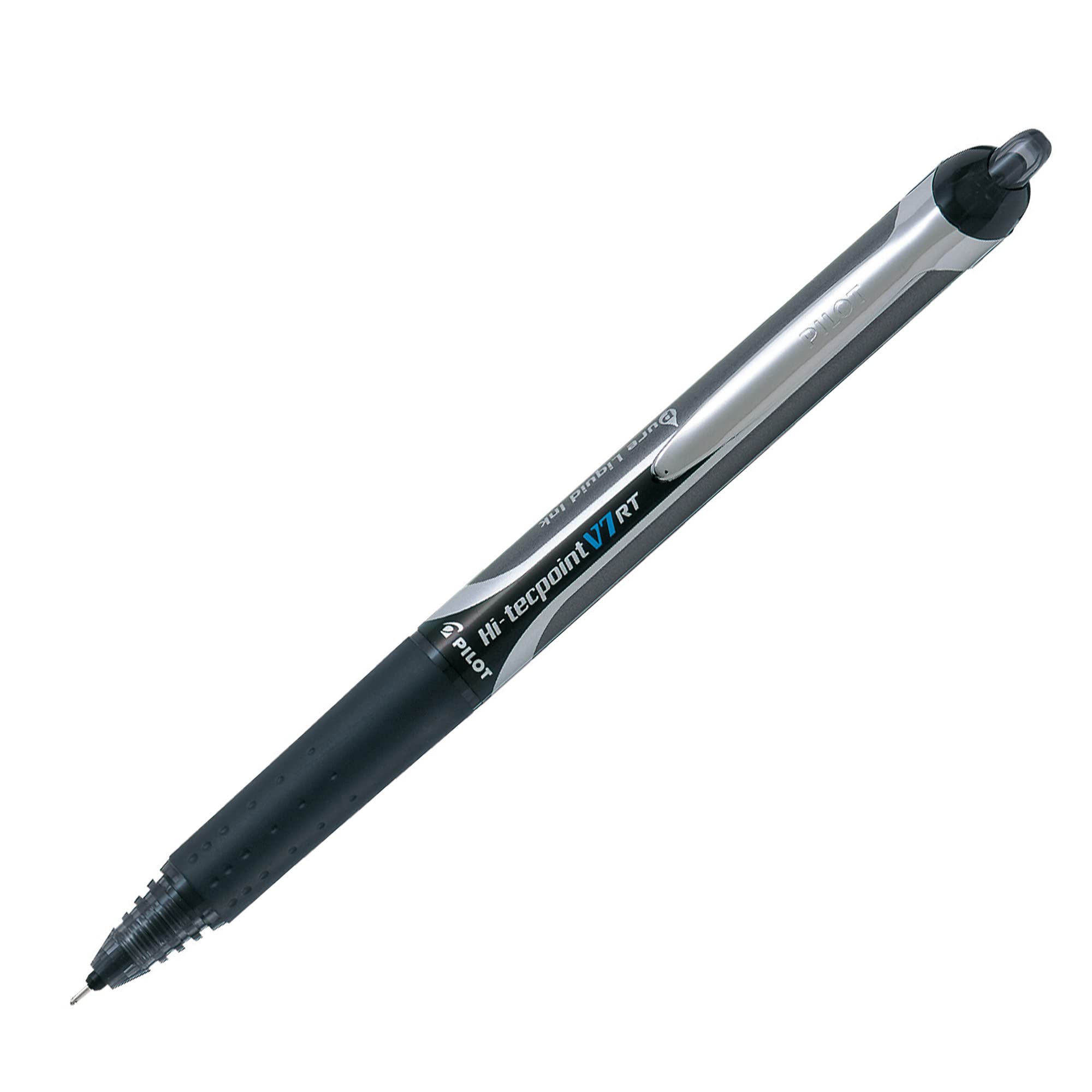 Pilot Pack of 3 Hi-Tecpoint V7 RT Retractable Ink Rollerball Pens 0.5 mm Line Blackaa