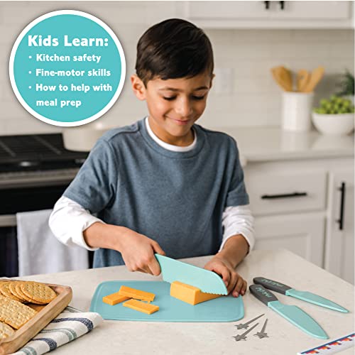 Playful Chef: Safety Knife Set for Kids – 3 Knives Plastic Blades with Serrated Edges – Safe for Little Hands, Ages 5 & up - Dishwasher Safe - Thumbnail 5