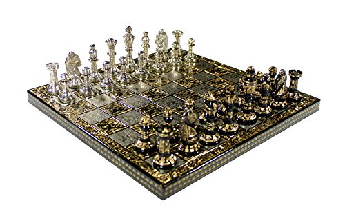 StonKraft 100% Brass Chess Set, 12" Board, Adult - Image 2
