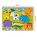 Lewo Wooden Wild Animals Chunky Puzzle for Toddlers Preschool Learning Educational Toys 7 Pcs (Wild Animal)