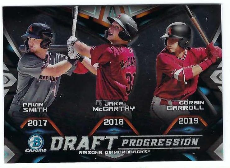 CORBIN CARROLL Jake McCarthy Pavin Smith 2019 Bowman Chrome Draft Progression #DPR-ARI Baseball Rookie Card RC Arizona Diamondbacks