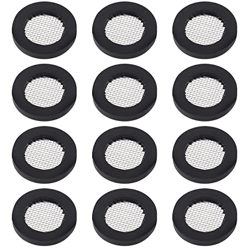 YINETTECH 50PCS Stainless Steel Filter Garden Hose Washer Seal O Ring Gasket Water Faucet Rubber Washer with 40 Mesh for 3/4 Inch Garden Hose Water Faucet Shower Head