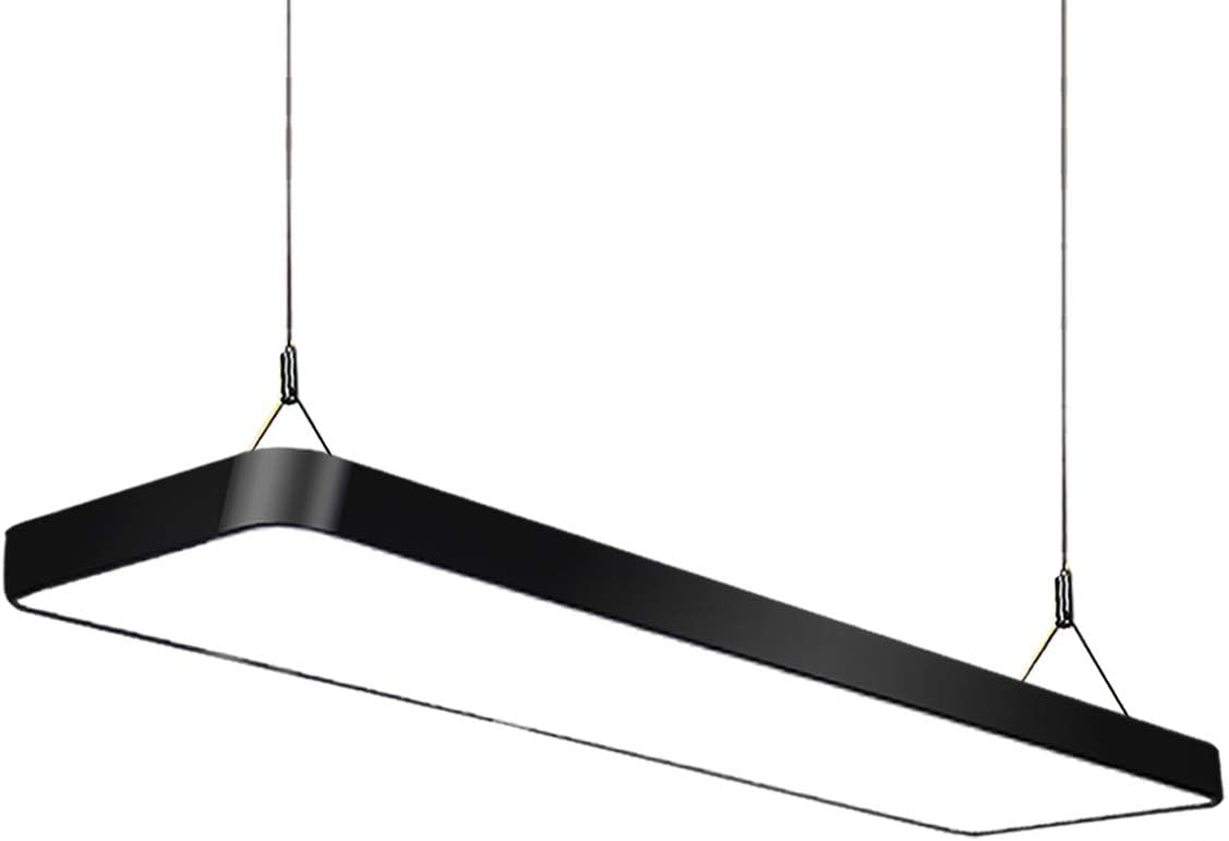LED Ceiling Panel Light 120x30CM 60W, Black Body Suspended & Surface Mount Ceiling Panel Drop, Low Profile Design 4000K Neutral White 6000LM, Flat Panel Lighting for Residential Office Shop Light