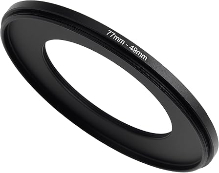 77mm to 49mm Step Down Ring Filter Adapter Applicable to All Brands of UV ND CPL Filter 77mm-49mm