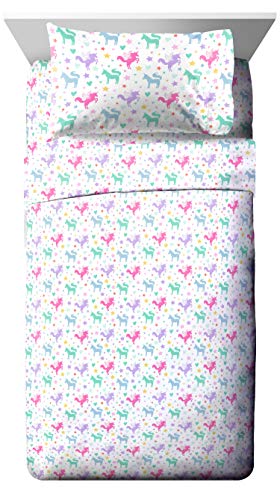 Image of Trend Collector Full Size Comforter Set 5 Piece Kids Unicorn Bedding, White