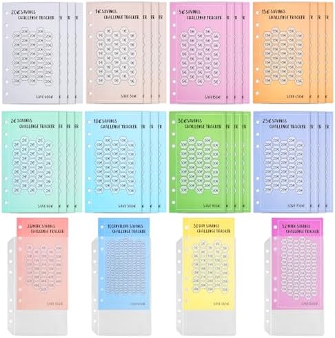 Carnet D’épargne Avec 100 Enveloppes – Défi Budget 100 Jours – Gestion Finances Personnelles, Dépenses, économies – Noir/rose/bleu - 8