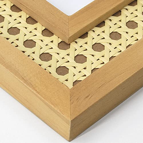 Sumgar 5X7 Picture Frames Boho Photo Frame Moroccan Natural Wood Craft Wicker Rattan Woven Decorative Photo Frame For Wall And Tabletop Family Friends #TOP6