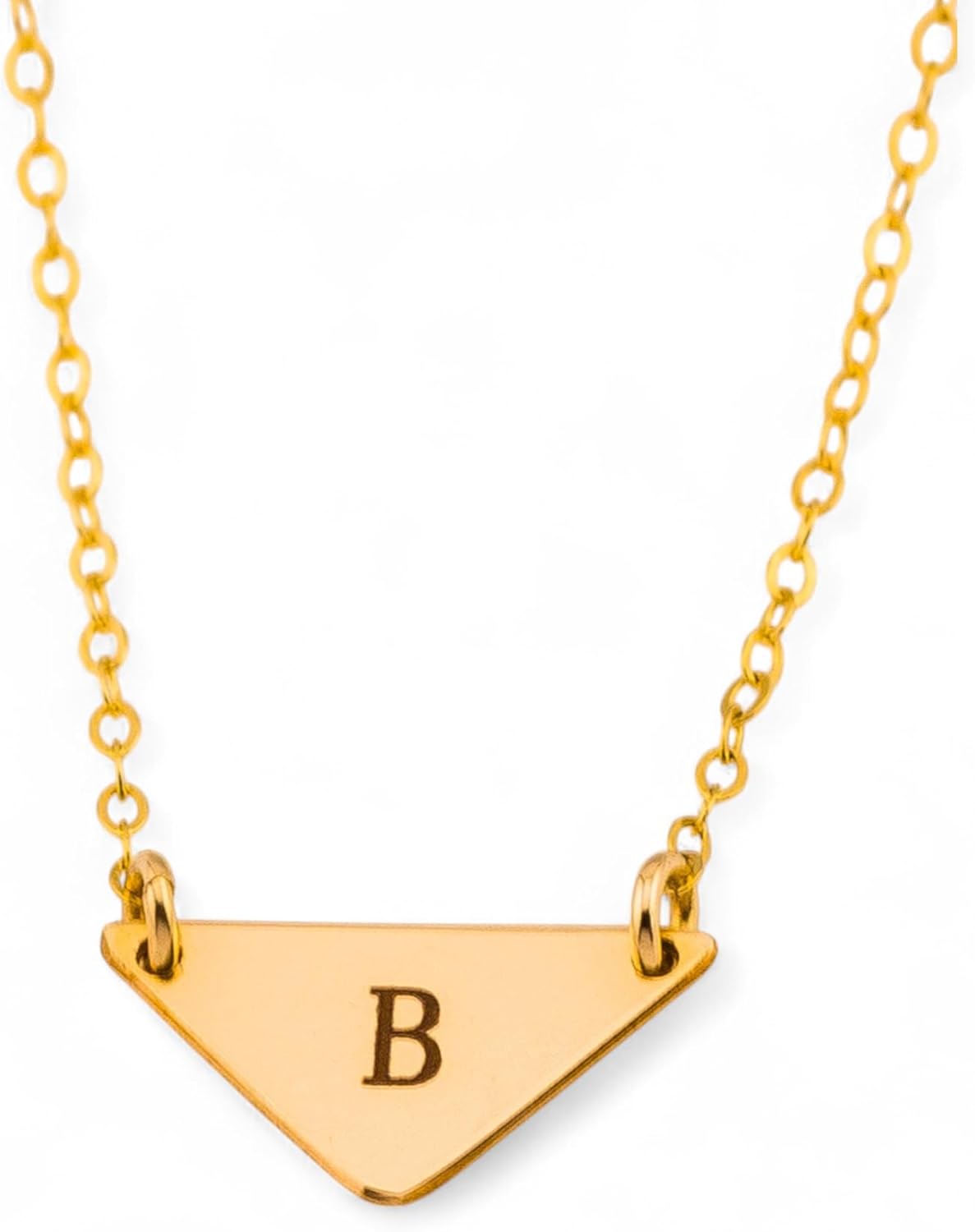 HotMixCold Customized Small Triangle Letter Pendant Necklace, Monogram Triangle Layered Jewelry Gift