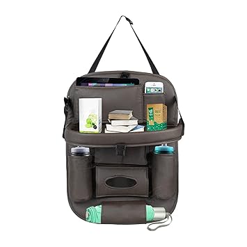 MOTEXTO Car Back Seat Organizer Car Storage for Hyundai EON - Coffee