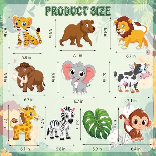 Image of 40Pcs Jungle Animal Hanging Swirl Decorations, Safari Animal Party Hanging Swirls Jungle Animals Tiger Lion Monkey Foil Swirls Ceiling Decor for Animals Theme Birthday Baby Shower Party Decor