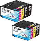 【Ventajas de los cartuchos Kingway 1500 XL】paquete de repuesto Kingway PGI-1500 XL para cartuchos de impresora Canon 1500 XL PGI 1500 con el chip de alta tecnología para una compatibilidad perfecta, fácil de instalar, la calidad de tinta exquisita garantiza colores claros, suaves y vibrantes para texto y fotos.