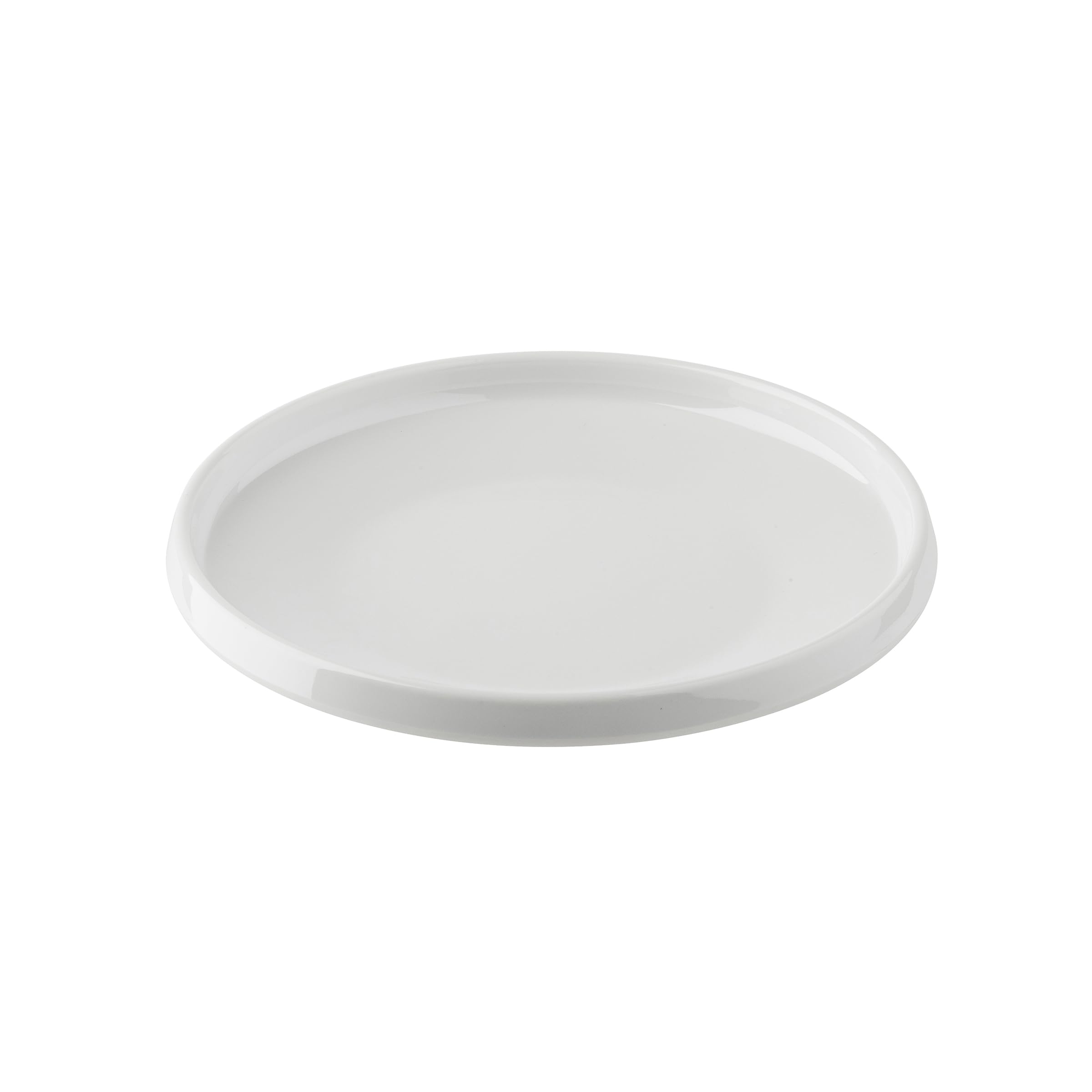 TableCraft Flynn Collection™ Round Serving Plate, White Glossy, 6"x 6"x 0.75", Melamine, Durable Lightweight Display Plate for Appetizers, Desserts, Small Portions, Modern Presentation