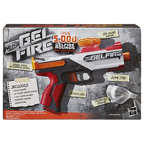 nerf pro gelfire legion spring action blaster 5000 rounds 130 hopper protective eyewear slam fire ages 14 amp up