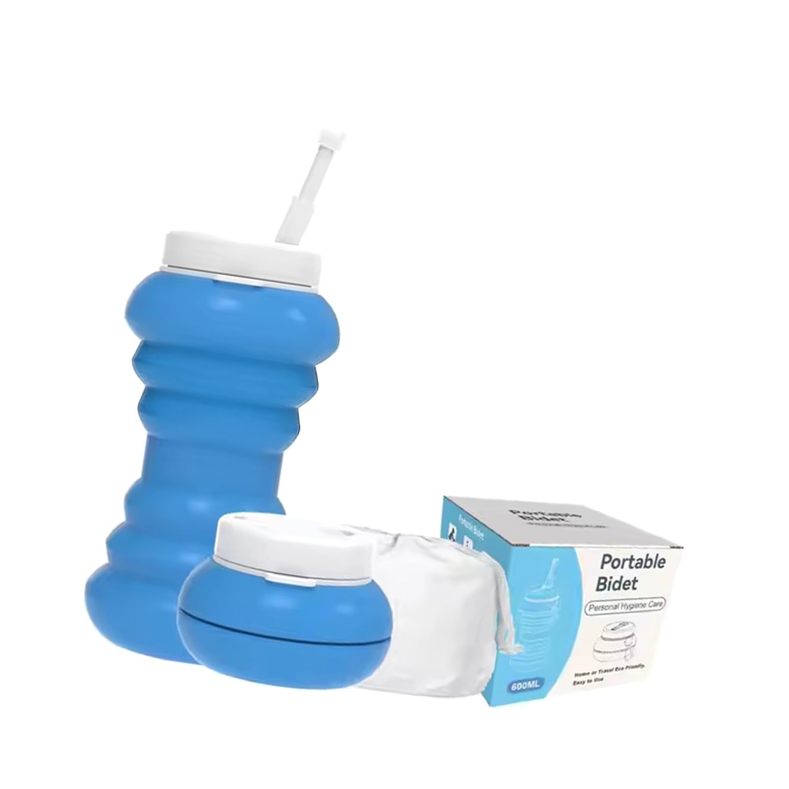 Elnwnnkc Compact Silicone Foldable Bidet Sprayer for Feminine Hygiene 600ml Bottle Easy to Carry and Store Silicone Bidet