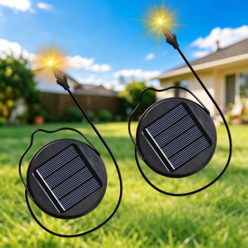 2Pack Solar Lights Replacement Parts with Rechargeable Battery AA 600mAh for Solar Garden Lantern...