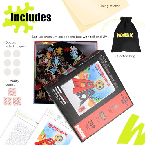 Image of FIFA World Cup 2026 City Puzzle San Francisco Poster - Wooden Puzzles, 200 Pieces Unique Shape Puzzle, 5MM Thick, Creative Collectible Gift for Fans, Officially Licensed Product, 9.3x11.8''