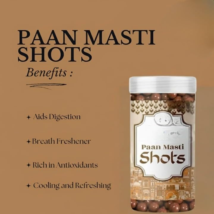 Paan Shots| Instant Paan Mouth freshener Mukhwas | Pan Flavor Candy Balls, Paan goli (100grams)