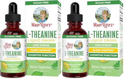 Image of MARYRUTH'S L Theanine 200mg Liquid Drops | Mood Support for Adults & Kids | Focus Supplement | Natural Sleep Support | Vegan | Non-GMO | Gluten Free | 30 Servings (Pack of 2)