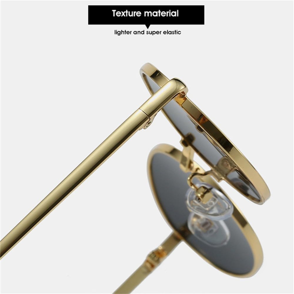 Retro Small Oval Metal Frame Women Sunglasses UV400 Men Punk Sun Glasses