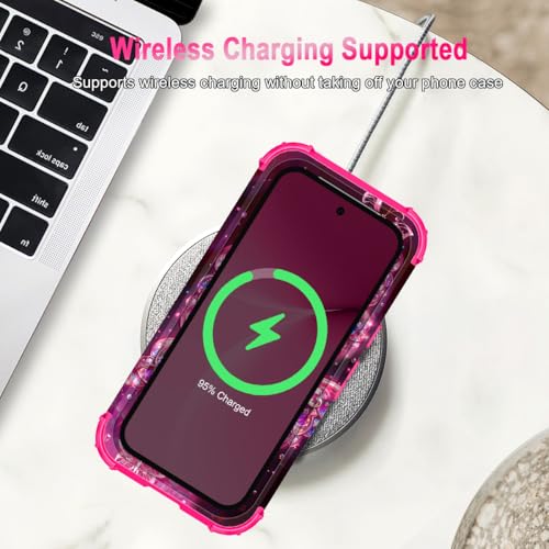 Miqala for Google Pixel 10a Case,Glow in The Dark Three Layer Heavy Duty Shockproof Full Body Protection Hard Plastic Bumper+Soft Silicone Case for Google Pixel 10A Case,Pink by Miqala - Used condition - Image 7