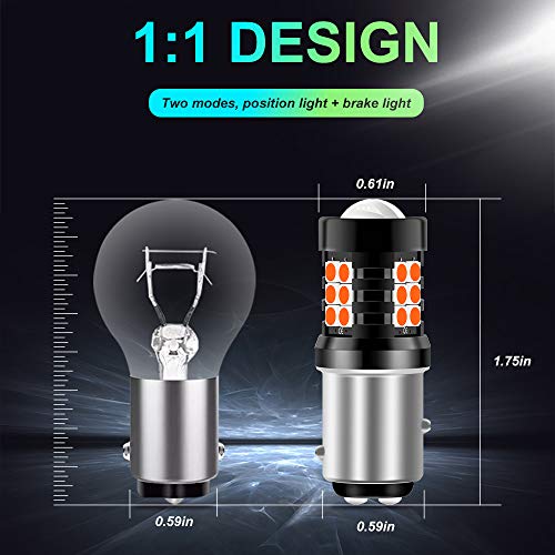 1157 Led Brake Light, Bay15D 2057 2357 7528 Led Bulbs, Brilliant Red Tail Brake Lights 12-24V Led Replacement Bulb For Reverse Trunk Cargo 3Rd Brake Light, Pack Of 2 #TOP2