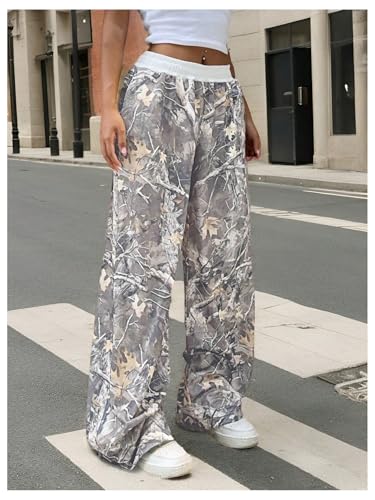 SOLY HUX Women's Camo Pants Elastic Waist Baggy Wide Leg Y2k Sweatpants with Pockets3
