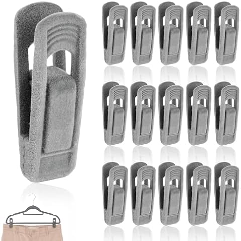 Gray Velvet Hanger Clips for Clothes Cover