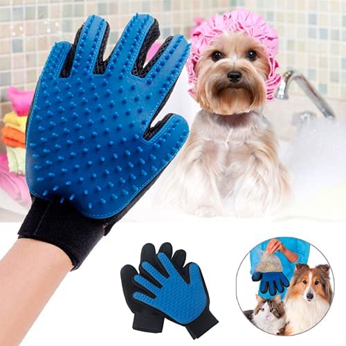 MAAUVTOR Pet Grooming Gloves Gentle Deshedding Bath Brush - Dog, Cat Bathing Scrubber Gloves - Two-Sided Pet Grooming Pet Hair Remover Gloves - Massage for Cats, Dogs, Rabbit and Small Pets (B09JSS4D79) Amazon Price History, Amazon Price Tracker