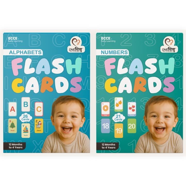 - Oneshishu Alphabet & Numbers Flash Cards | Combo for Kids (47 Cards) | Early Learning Educational Cards for Toddlers & Preschoolers | ABC Letters & 1–20 Numbers | Ages 1–4 Years
